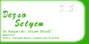 dezso selyem business card